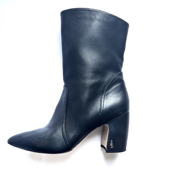 Sam Edelman Black boots Classic Hartley Mid Calf Dress Bootie Block Heel sz 9.5 - Picture 4 of 16